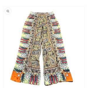 Colorful Paisley Wide-Leg Pants